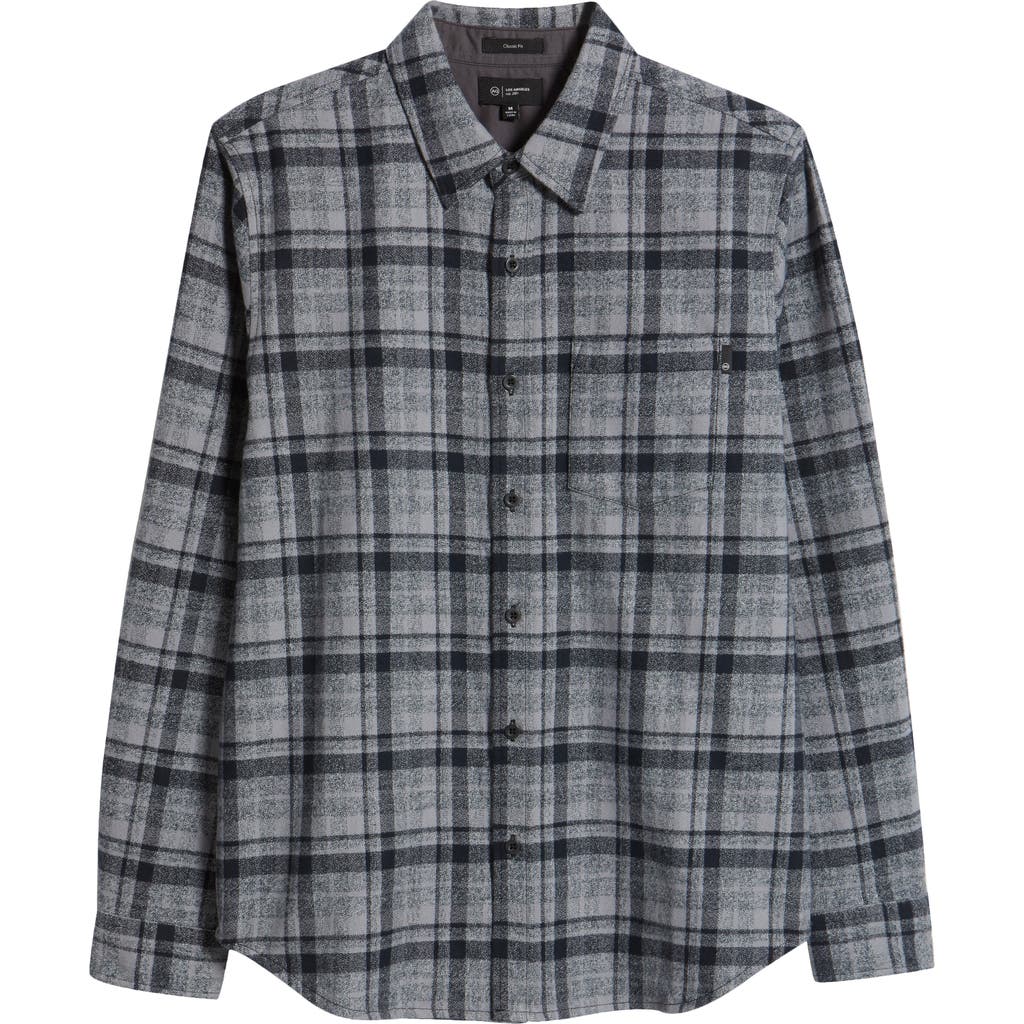 Ag Aiden Plaid Cotton Button-up Shirt In Tartan Plaid Dark Grey Multi
