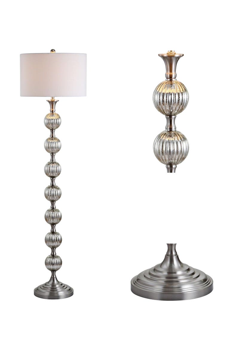 Oslo 60.5" Glass/Metal LED Floor Lamp, Mercury Silver, Main, color, Mercury Silver