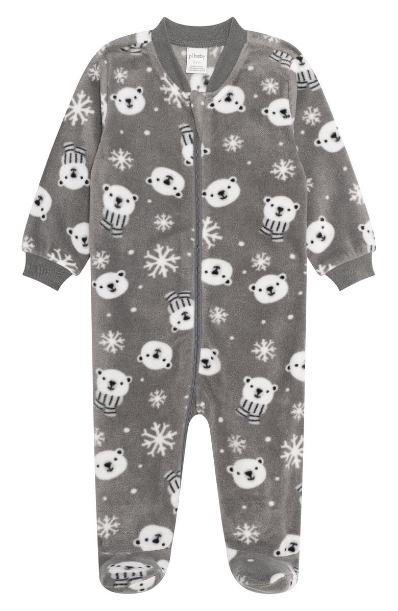 PL Baby by Petit Lem Pack of 2 Assorted Microfleece Footies, Alternate, color, Polar Bear
