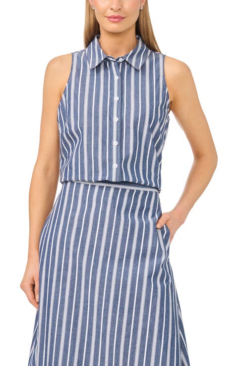 Sleeveless Button Down Shirt