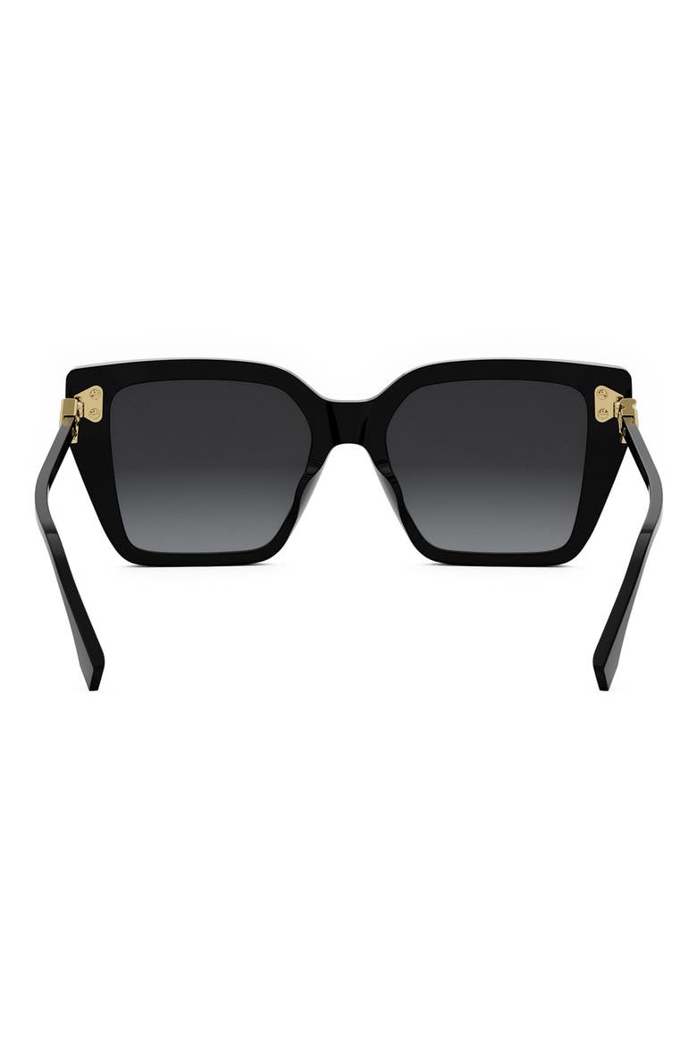 FF Diamonds 54mm Gradient Square Sunglasses, Alternate, color, SHINY BLACK / GRADIENT SMOKE