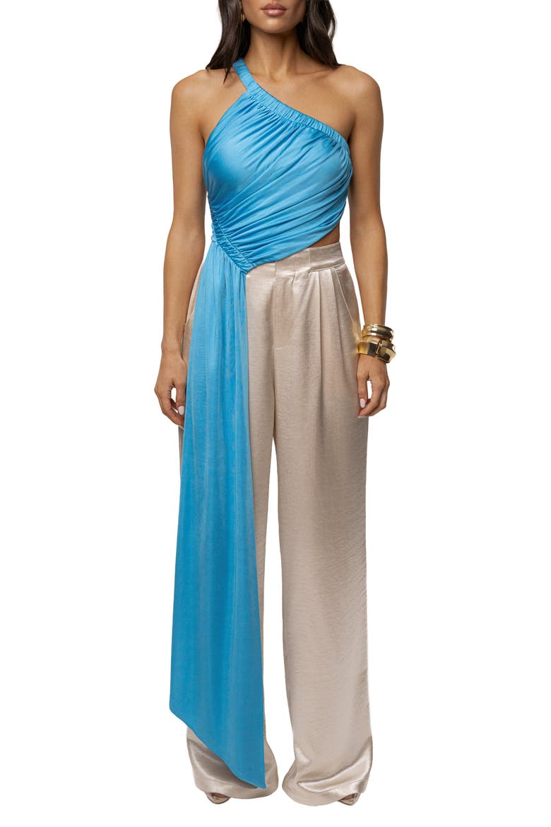 Spotlight Draped Top, Main, color, Blue