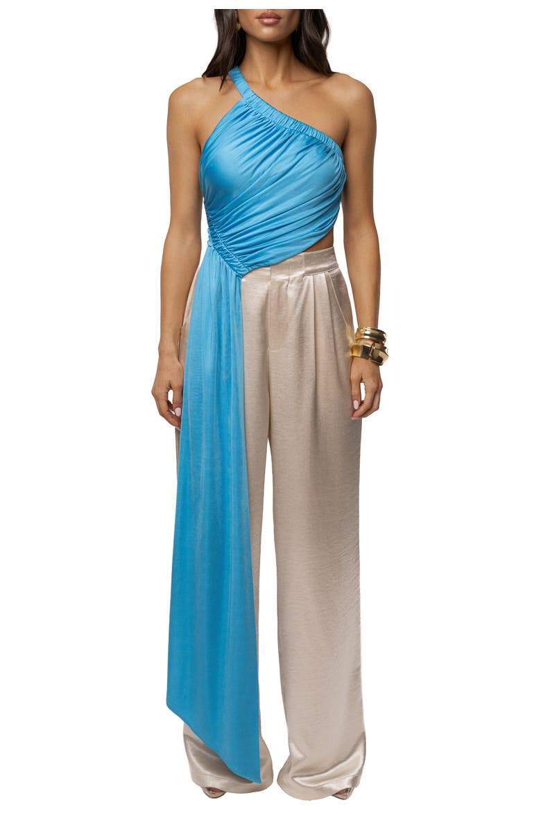 JLUXLABEL Spotlight Draped Top, Main, color, Blue