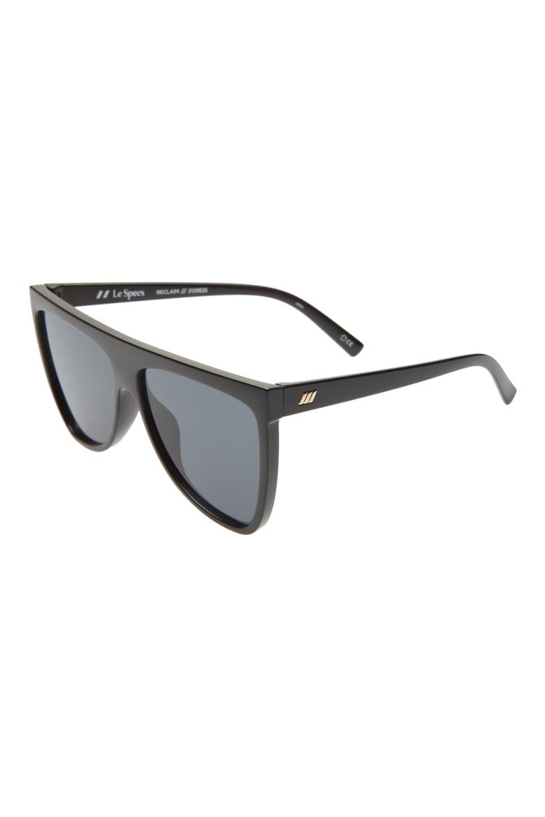 Reclaim 60mm Flat Top Sunglasses, Alternate, color, BLACK/ SMOKE MONO