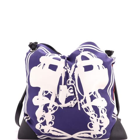 Silky City Bag Printed Silk and Leather PM