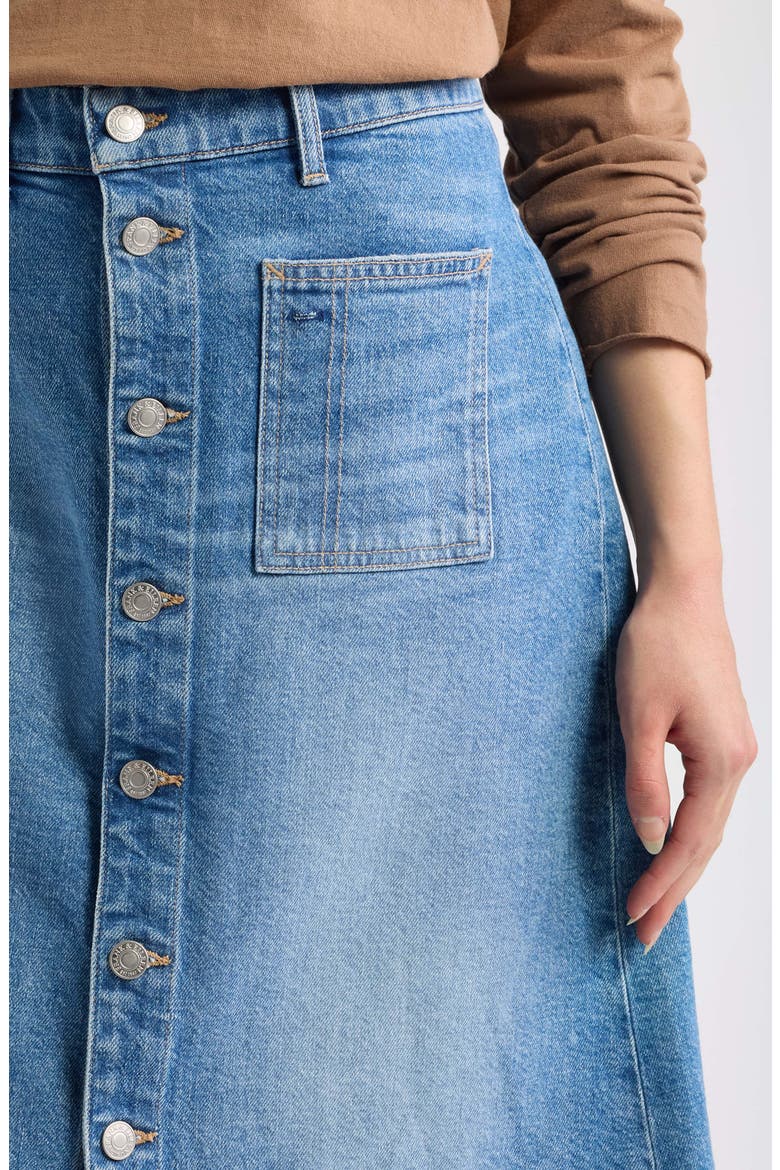 Shannon Button Front Denim Skirt, Alternate, color, 1978 DENIM WASH