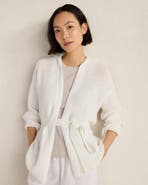 Haven Well Within Cotton Blend Tie-Front Hooded Cardigan