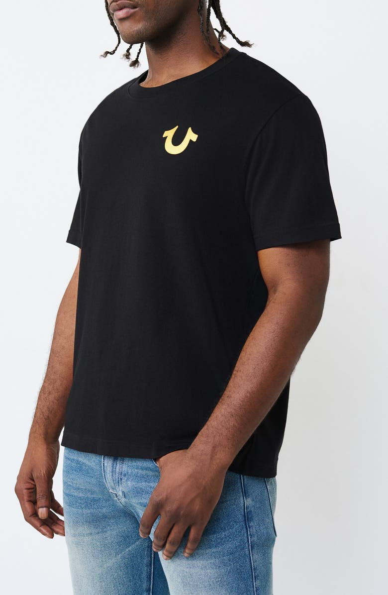 True Religion Marker Script Buddha Graphic T-Shirt, Alternate, color, Jet Black