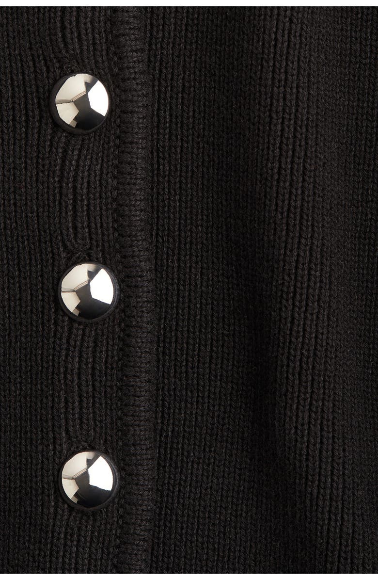 H&M Rib-knit Cotton Cardigan, Alternate, color, Black