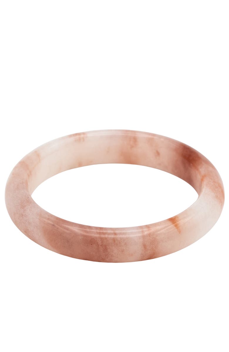 seree Peach Blossom Pink Jade Stone Bangle, Main, color, Pink