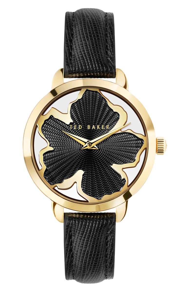 Ted Baker London Lilabel Leather Strap Watch, 36mm, Main, color, 