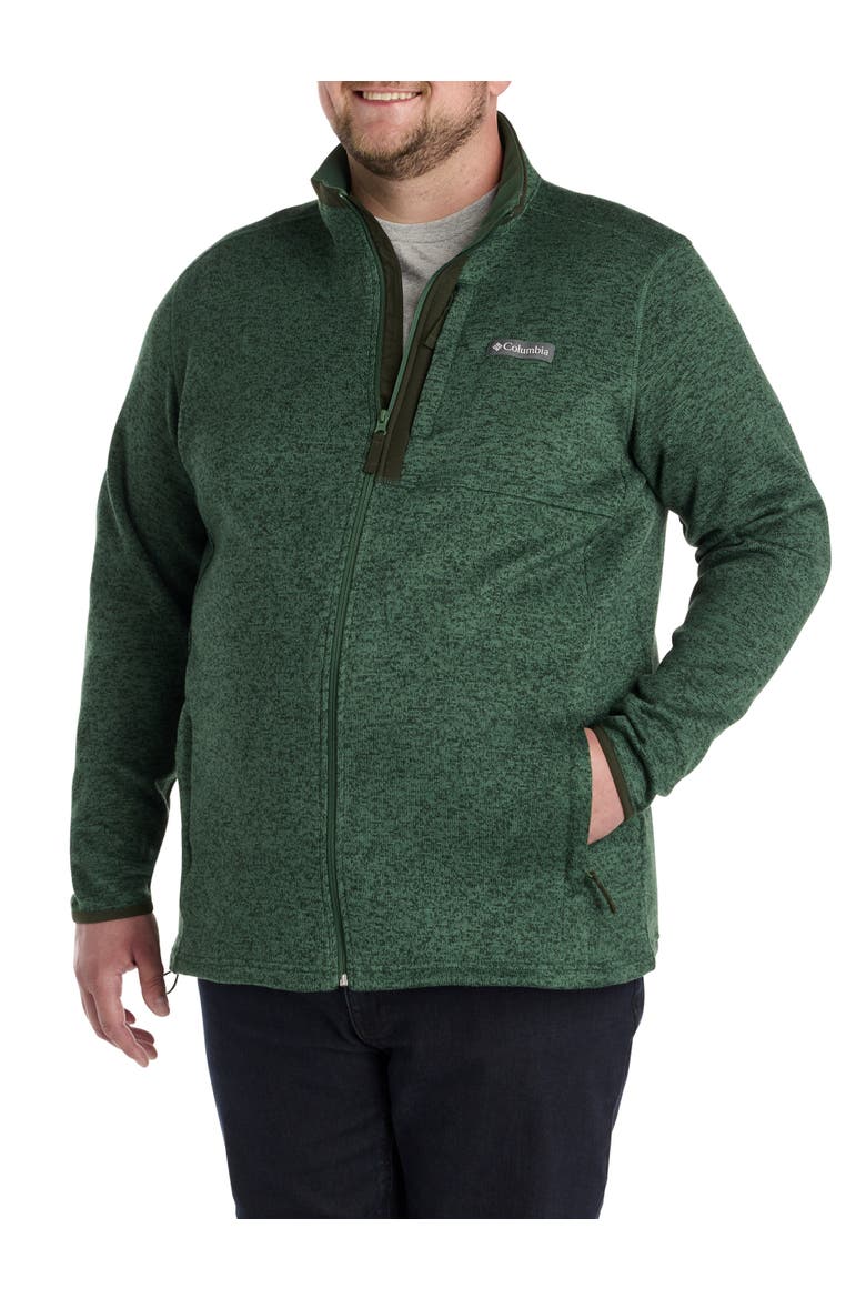 Big & Tall Sweater Weather Full-Zip Fleece Jacket, Alternate, color, RAINFOREST HEATHER