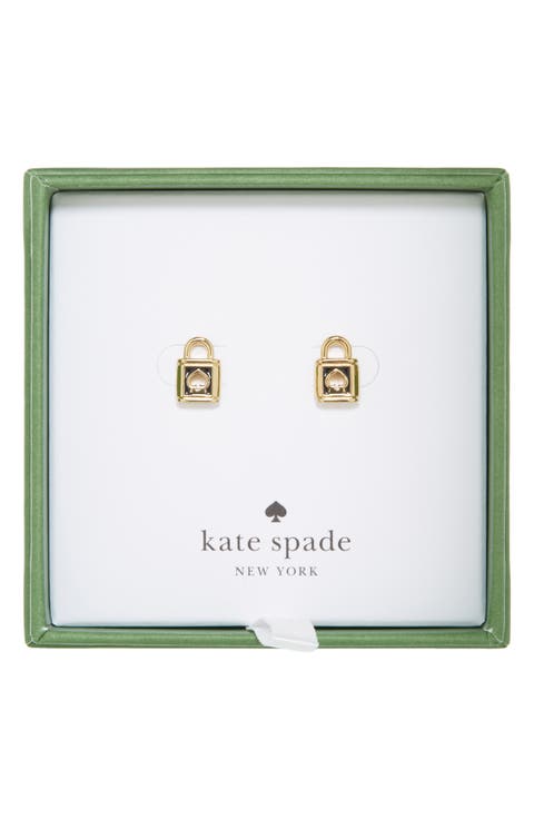spade padlock stud earrings