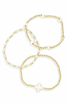 EYE CANDY LOS ANGELES Lisa Set of 3 Clover & Butterfly Bracelets