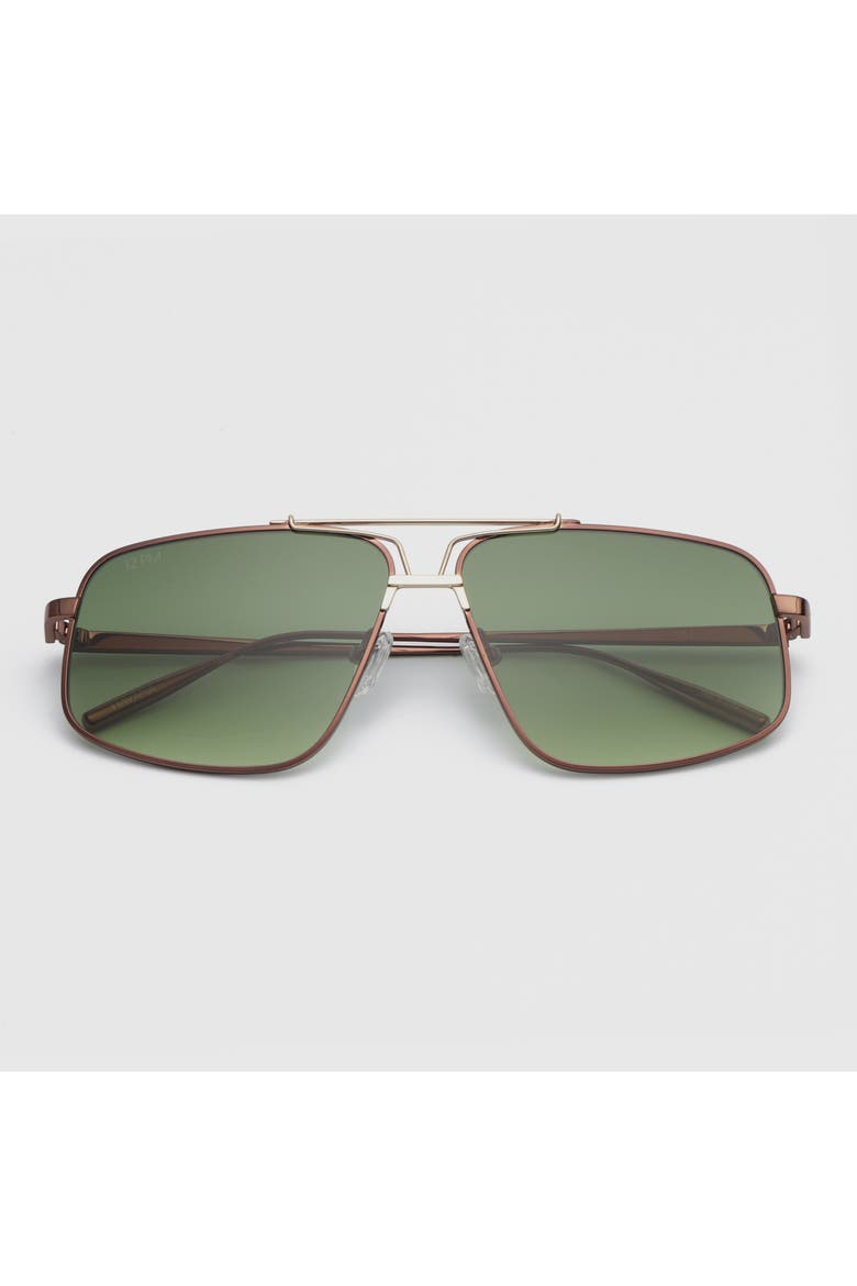 Havana Metal Sunglasses, Alternate, color, GOLD/GREEN
