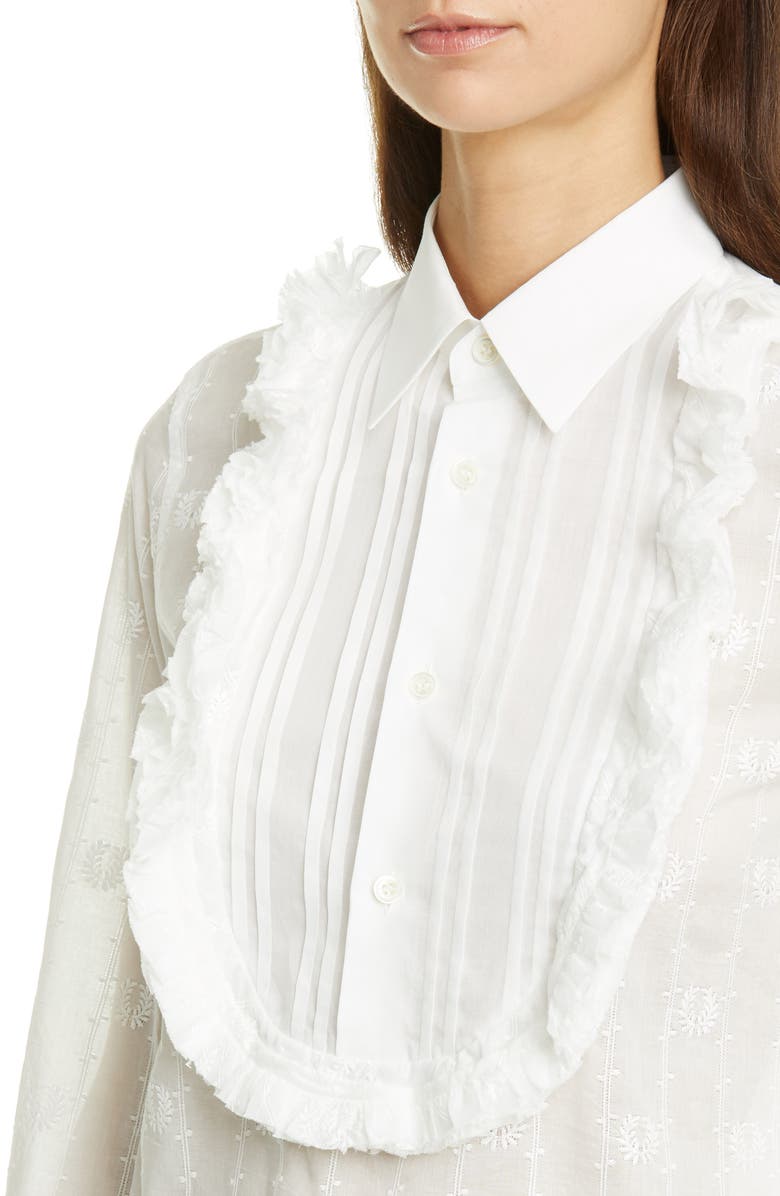 Tao Comme des Garçons Tricot Comme des Garçons Ruffle Bib Embroidered Shirt, Alternate, color,