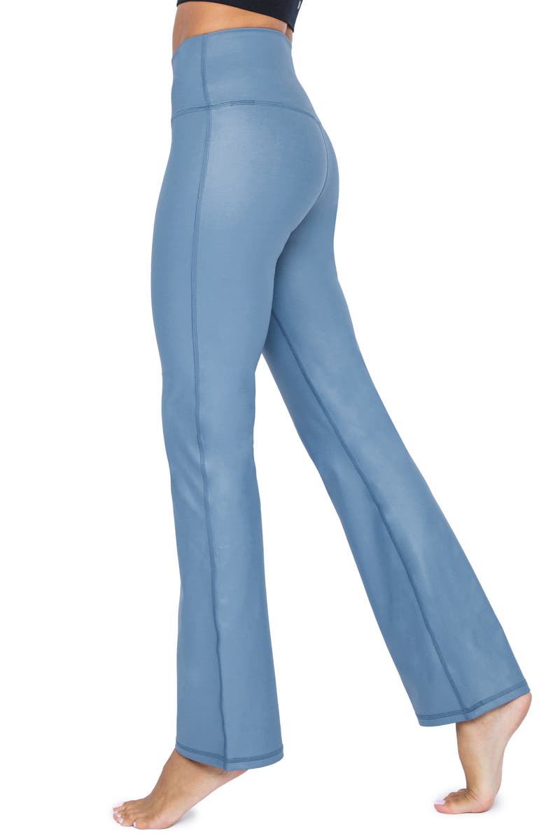 90 DEGREE BY REFLEX Faux Leather Yoga Pants, Alternate, color, Bering Sea