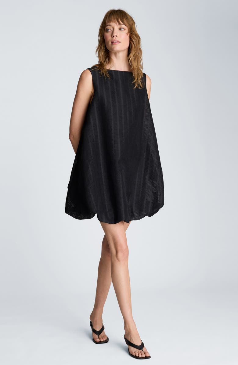 Kenneth Cole Bubble Hem Swing Minidress, Alternate, color, Black