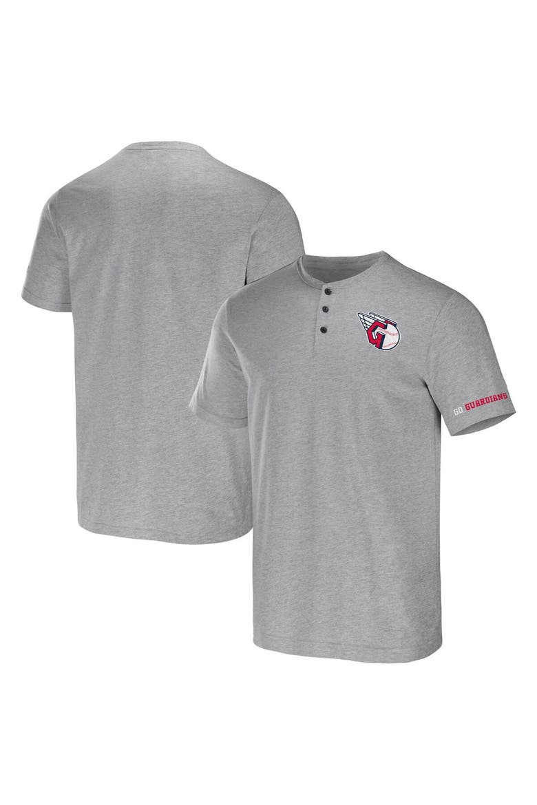 Men's Darius Rucker Collection by Fanatics Heather Gray Cleveland Guardians Henley T-Shirt, Alternate, color, Heather Gray