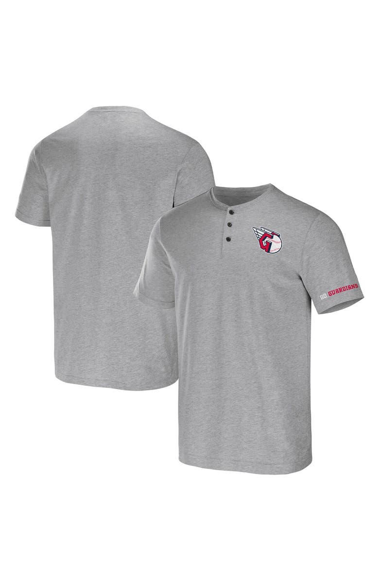 Darius Rucker Collection by Fanatics Men's Darius Rucker Collection by Fanatics Heather Gray Cleveland Guardians Henley T-Shirt, Alternate, color, Heather Gray