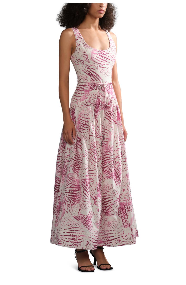 AMUR Salome drop waist dress, Alternate, color, Ivory Cellular Bloom