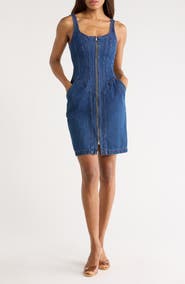 L'AGENCE Jaxyn Sleeveless Zip Front Denim Dress