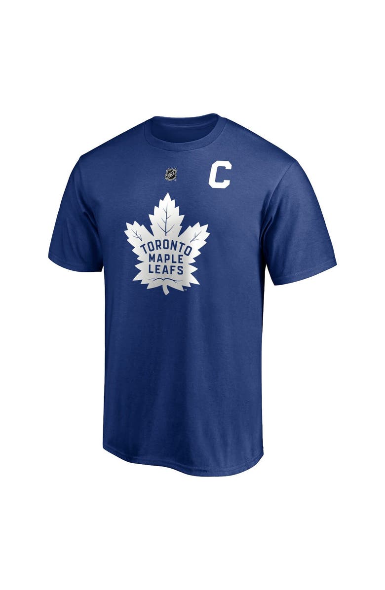 FANATICS Men's Fanatics Branded John Tavares Blue Toronto Maple Leafs Authentic Stack Name & Number Captain T-Shirt, Alternate, color, Blue