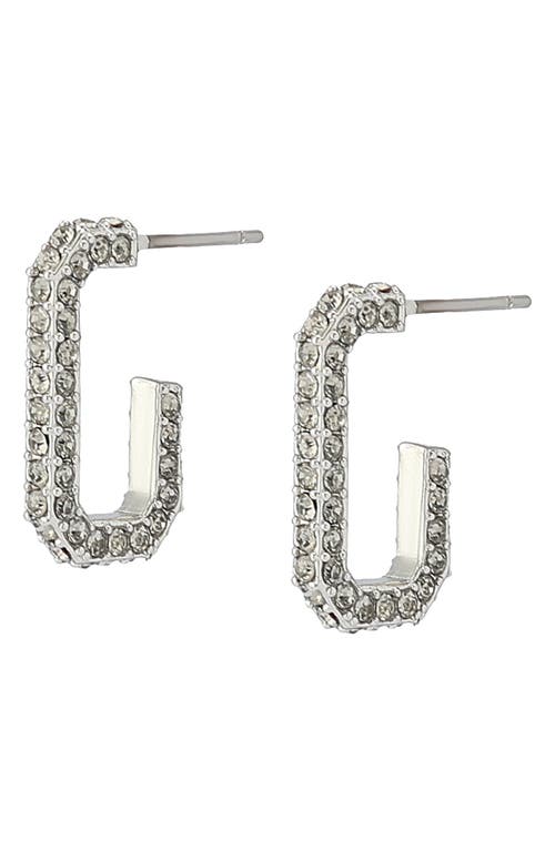 Allsaints Lori Pavé Huggie Hoop Earrings In Silver