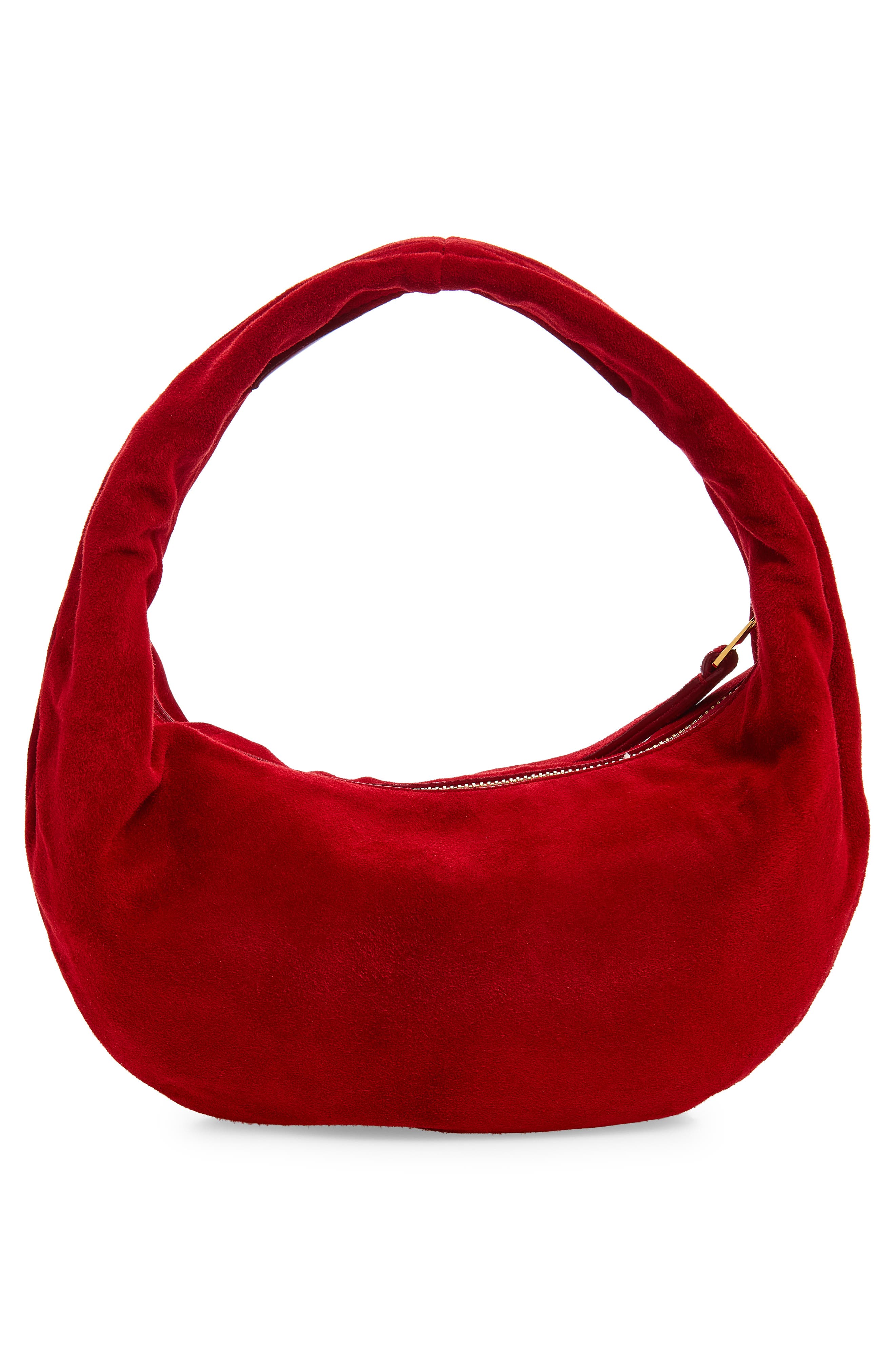 Mini Olivia Suede Hobo Bag, Alternate, color, RUBY