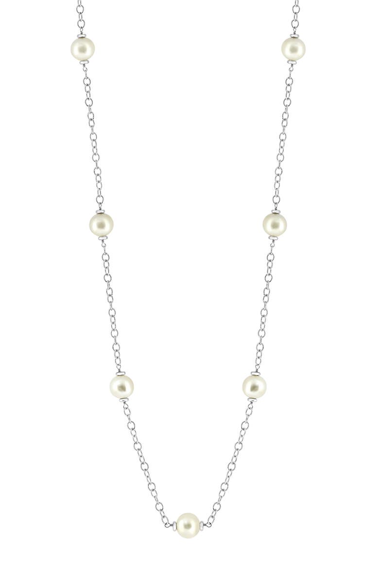 EFFY Freshwater Pearl Station Necklace, Main, color, 