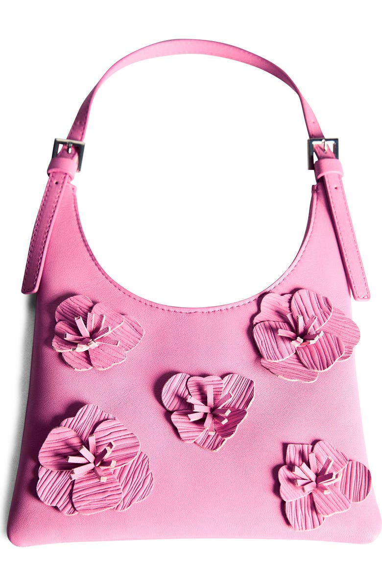 MANGO Floral Leather Shoulder Bag, Alternate, color,