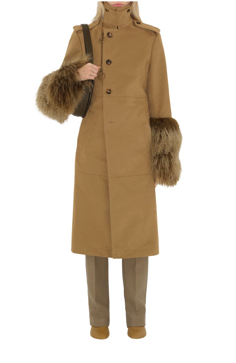 Burberry Long Cotton Nylon Trench Coat, Main, color, 