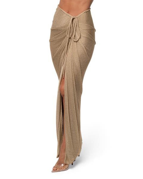 Noelia Metallic Slit Skirt