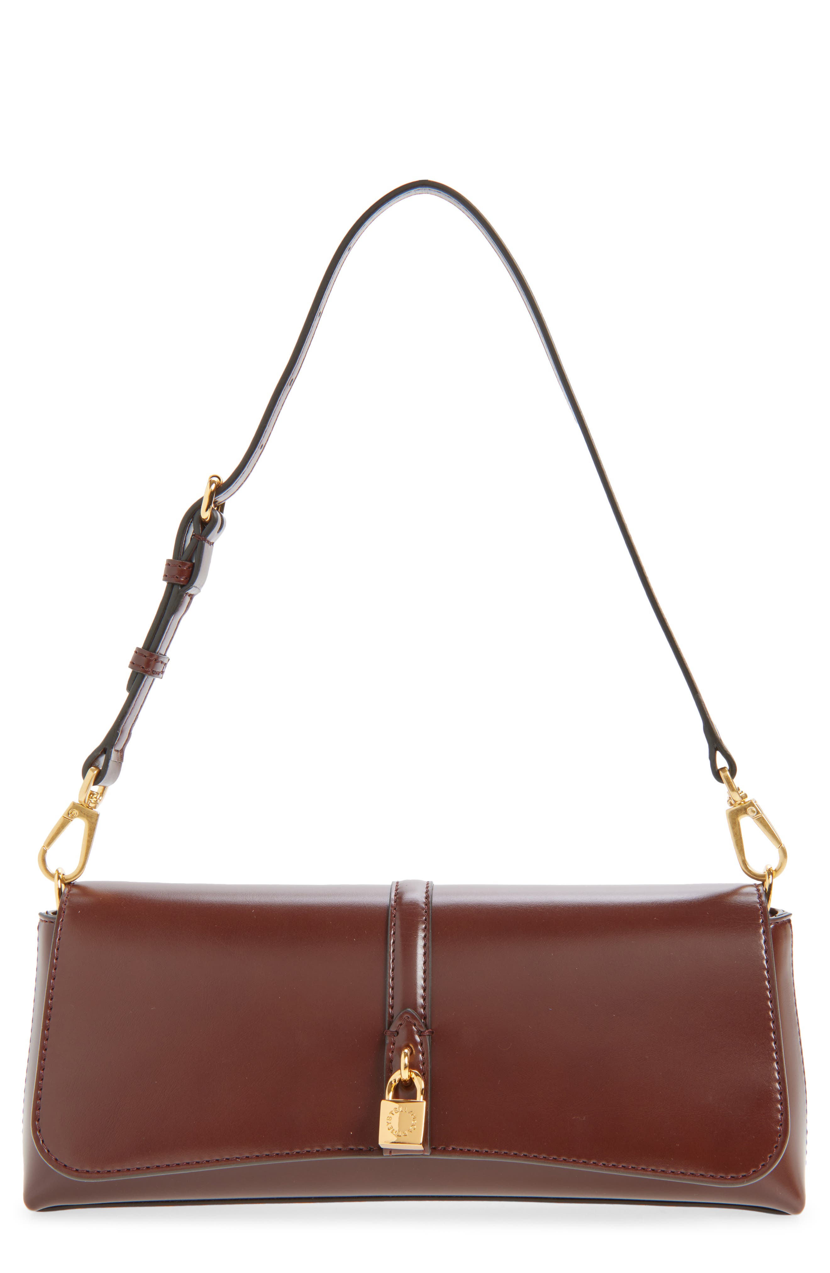 Stella McCartney Ryder Pochette, Main, color, Mahogany
