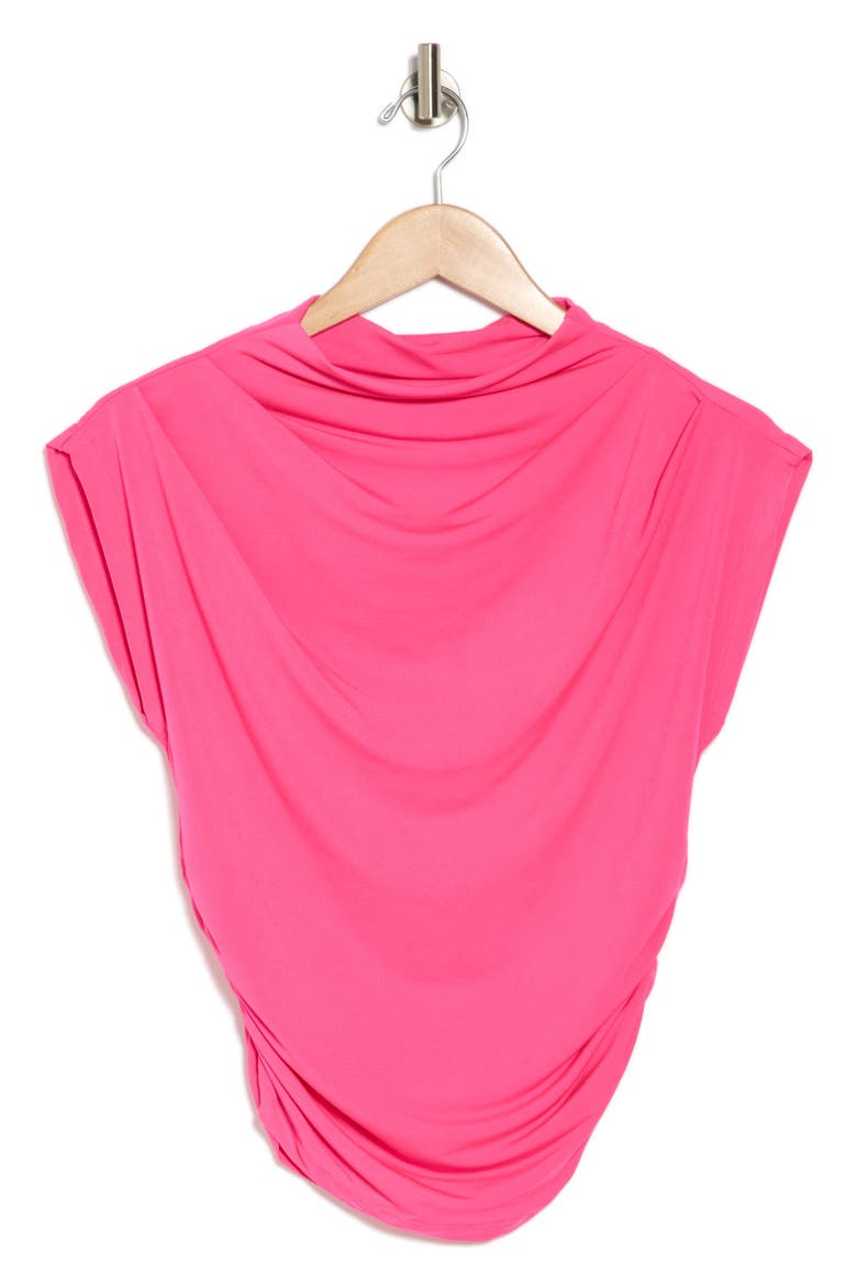Cap Sleeve Ruched Crop Top, Alternate, color, FUCHSIA