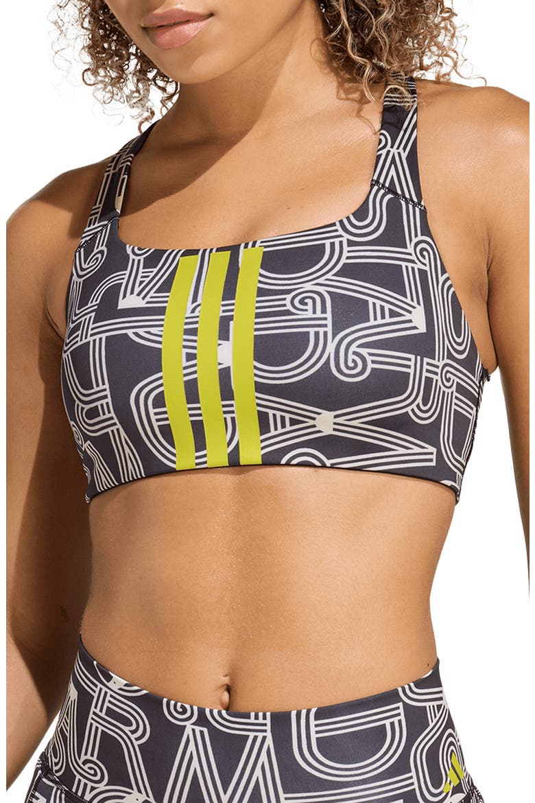 x FARM Rio Climacool Sports Bra, Main, color, BLACK/ CRYSTAL LINEN/ LIME
