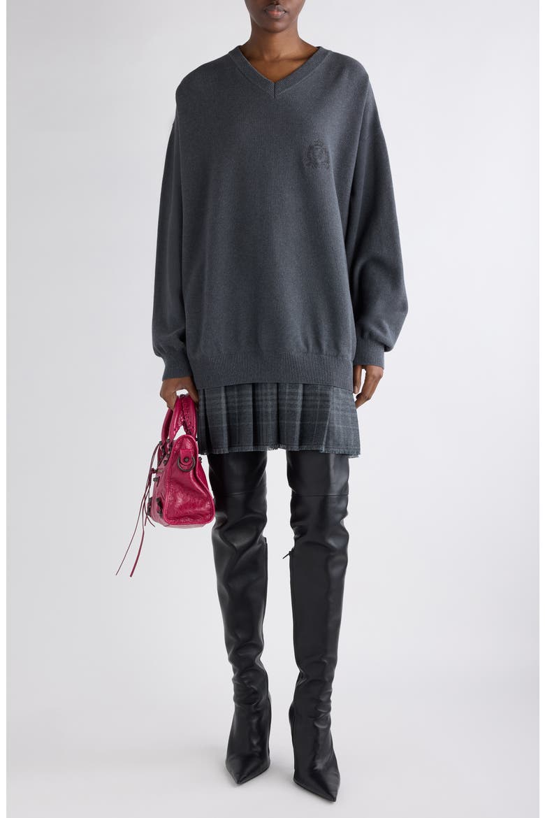 black and gray sweater dress Embers' Mini Black & Grey / Red & Grey Sweater Dress Rags n Rituals