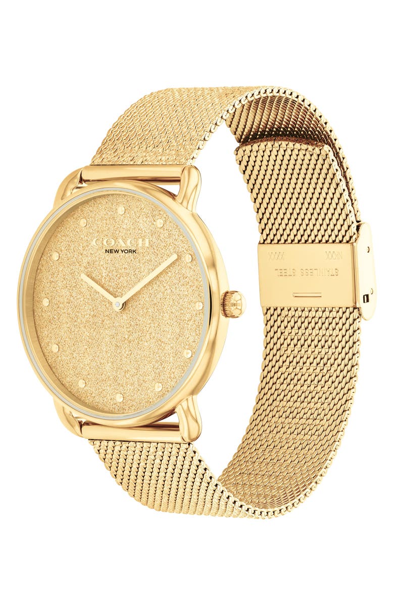 COACH Elliot Mesh Bracelet Watch, 36mm, Alternate, color, Gold