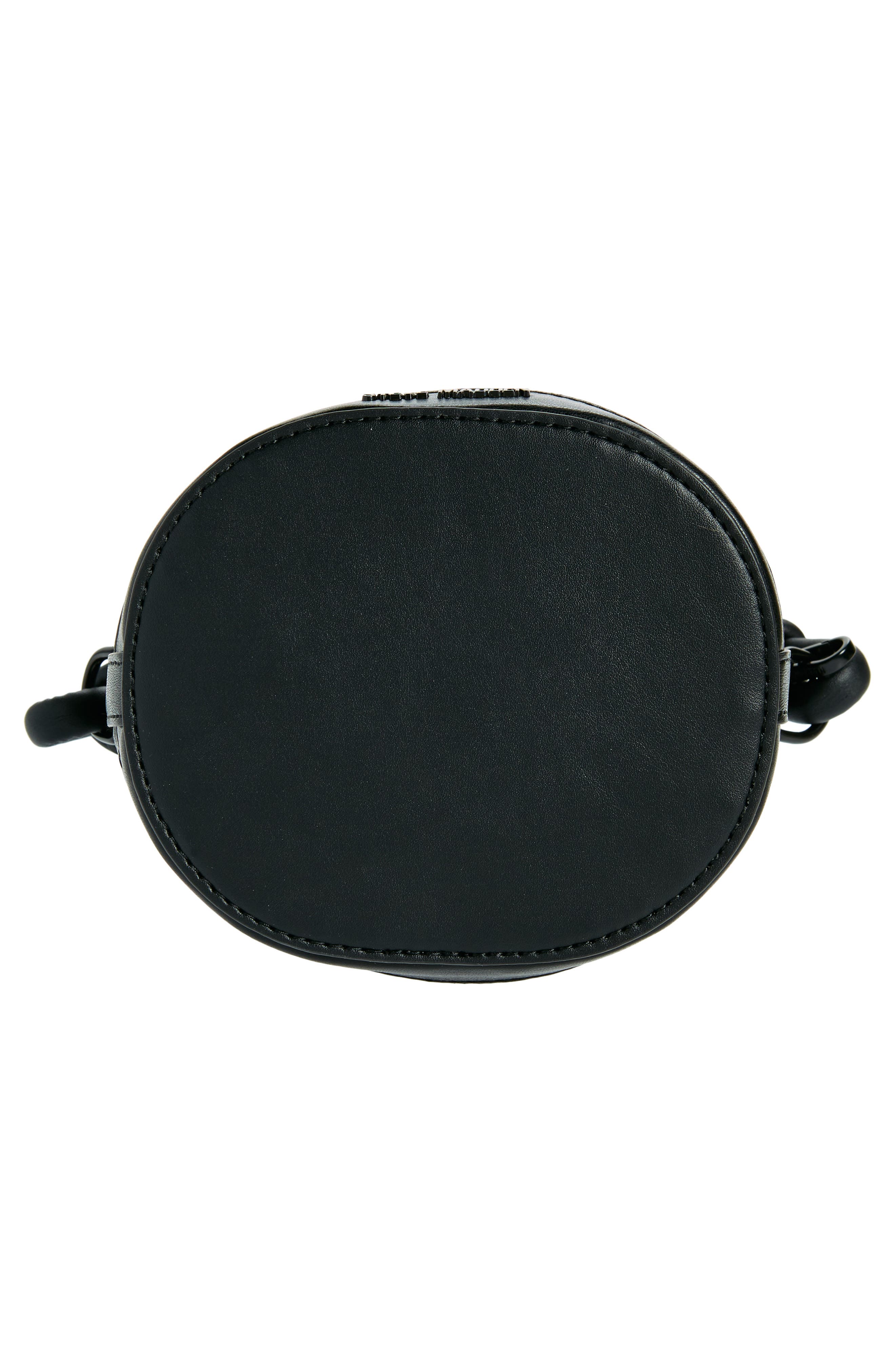 Steve Madden Whirl Woven Bucket Bag, Alternate, color, Black/ Black