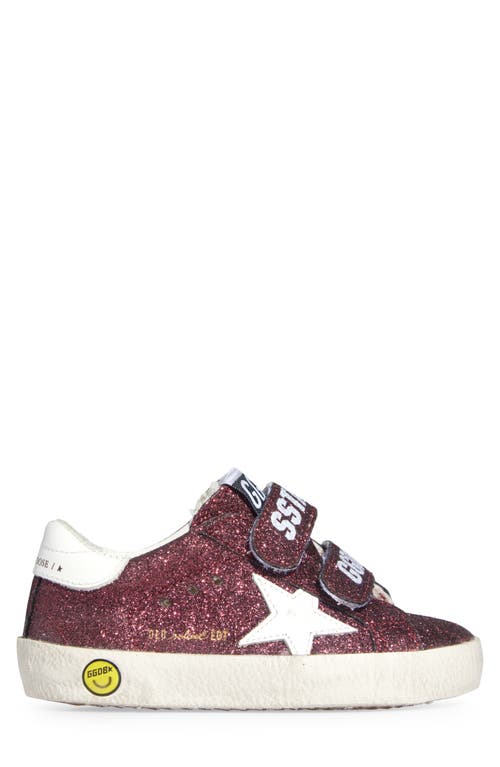 Golden Goose Kids' Old School Glitter Sneaker In Bordeaux/white