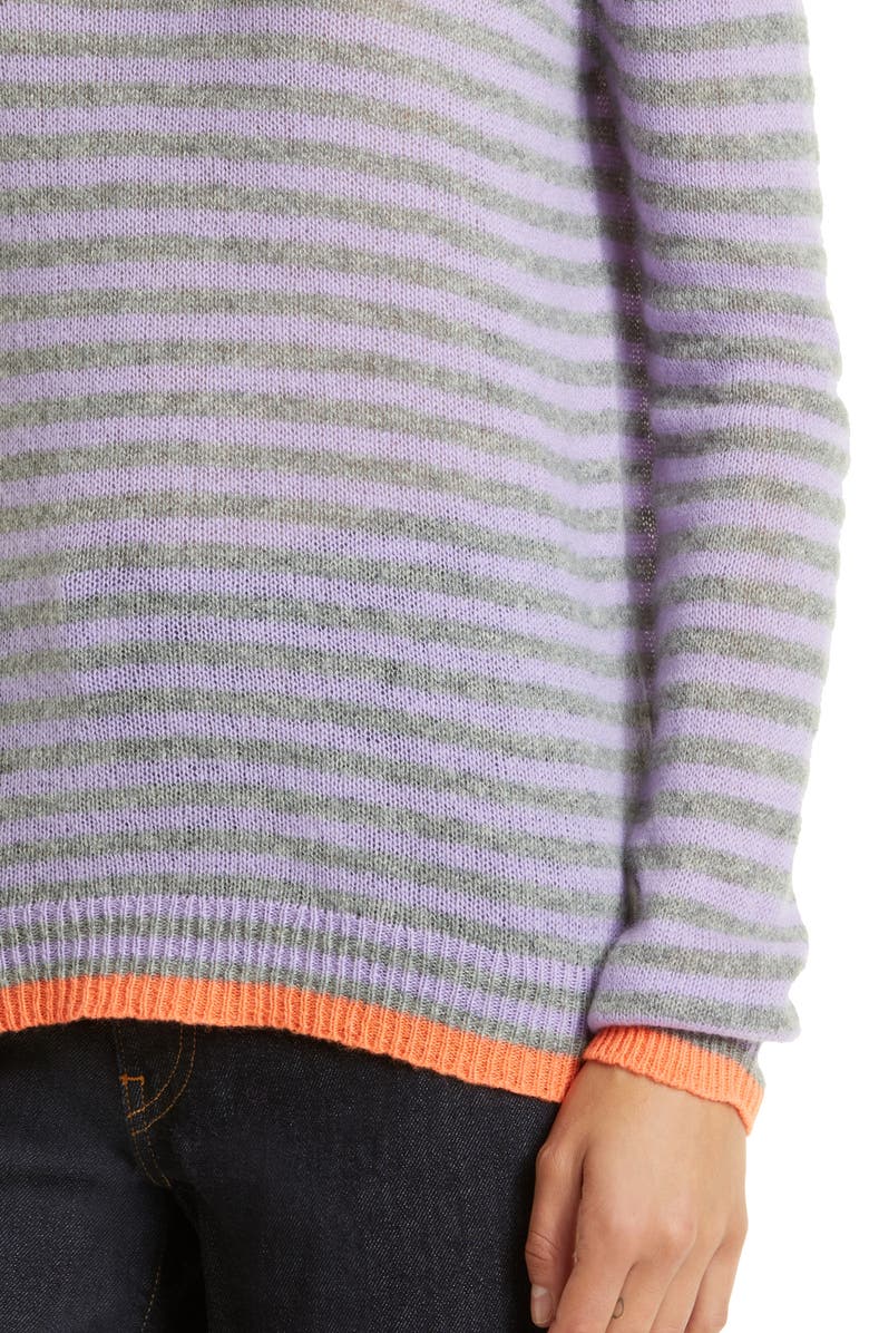 JUMPER 1234 Little Stripe Crewneck Cashmere Sweater, Alternate, color, 