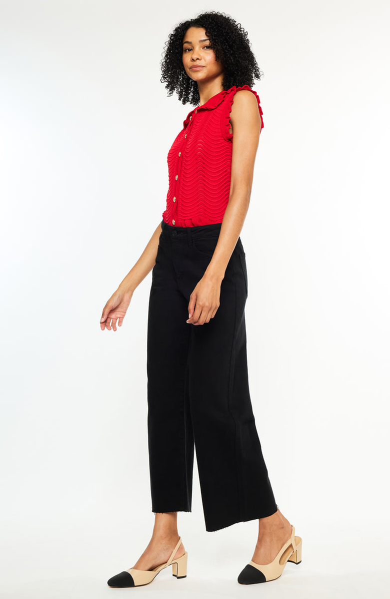 KanCan Dianella High Rise Crop Wide Leg Jeans, Alternate, color, Black