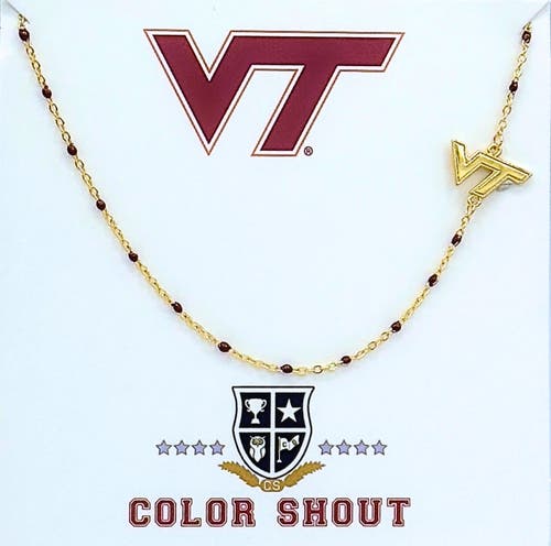 Color Shout Virginia Tech Side Necklace In Gold