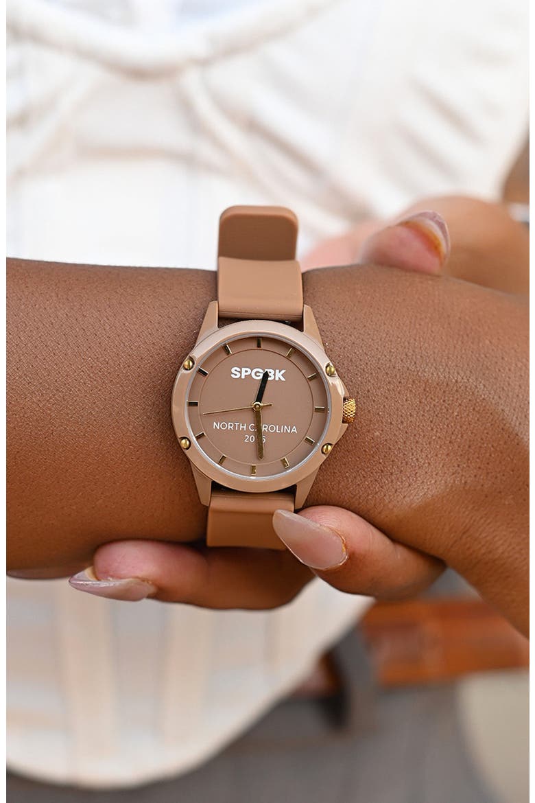 Brown Sugar Mini Silicone Strap Watch, 32mm, Alternate, color, BROWN