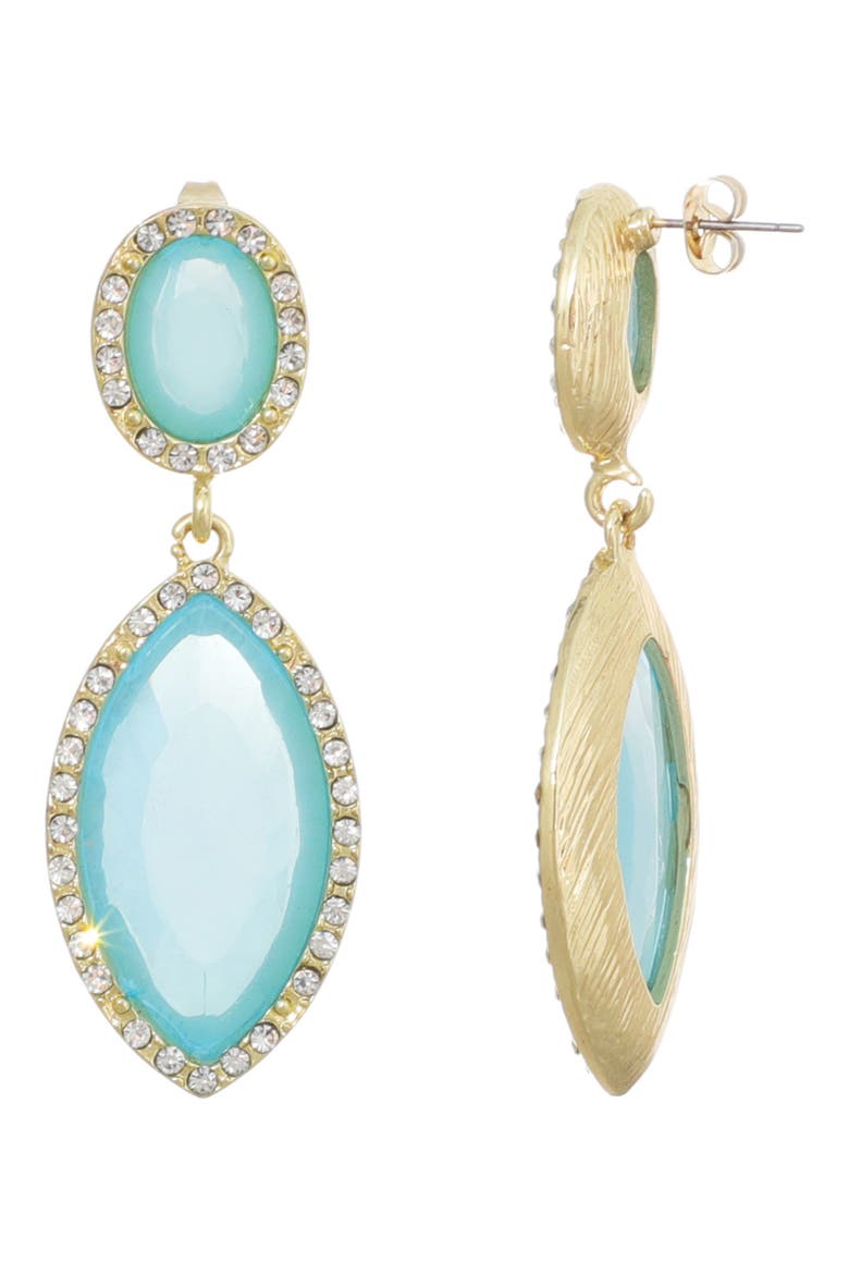 Crystal Halo Drop Earrings, Alternate, color, BLUE