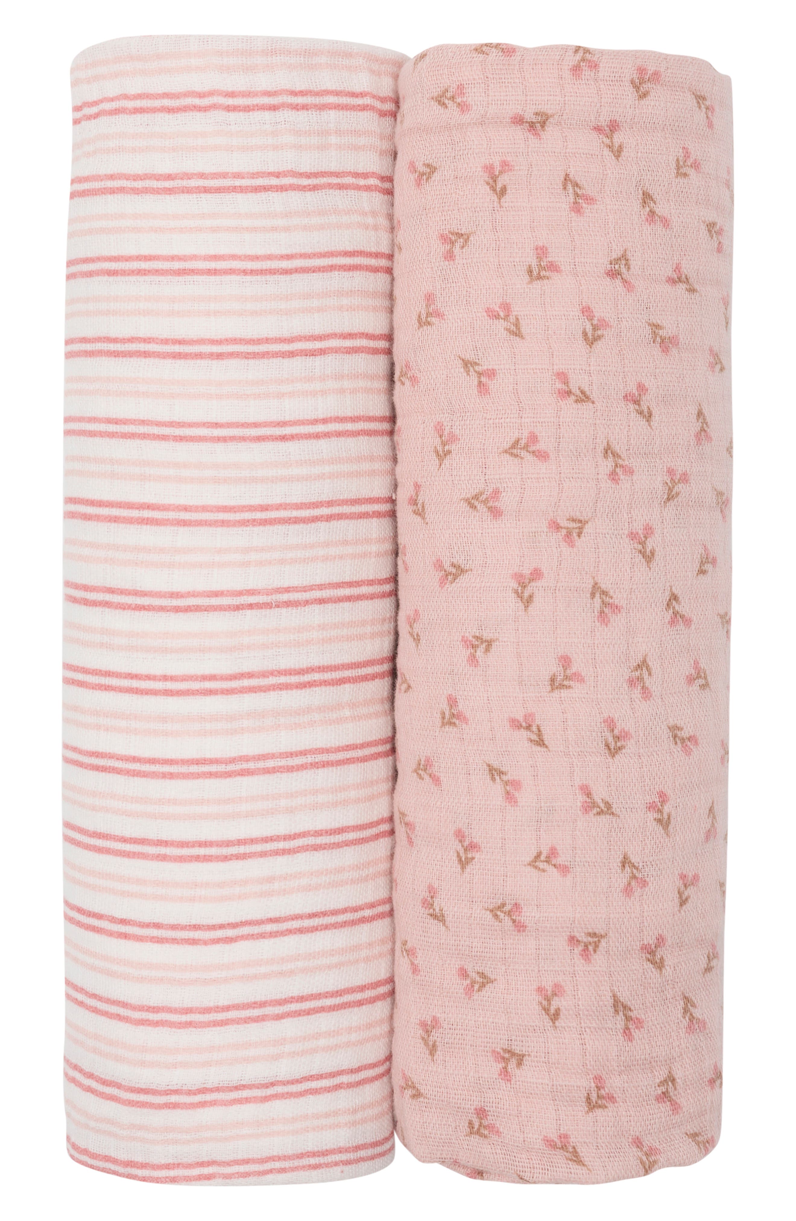 2-Pack Bella Ditsy Cotton Muslin Swaddle Blankets