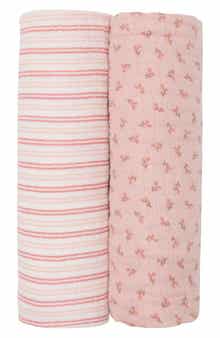 2-Pack Bella Ditsy Cotton Muslin Swaddle Blankets