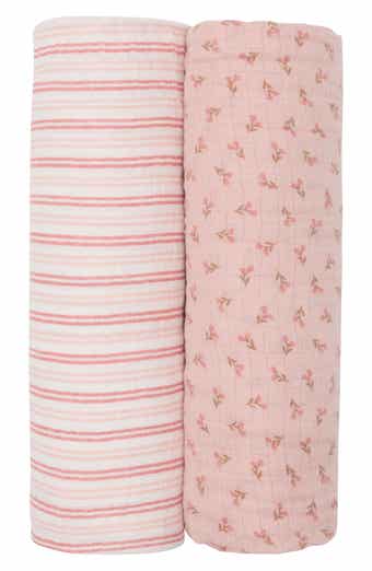 2-Pack Bella Ditsy Cotton Muslin Swaddle Blankets