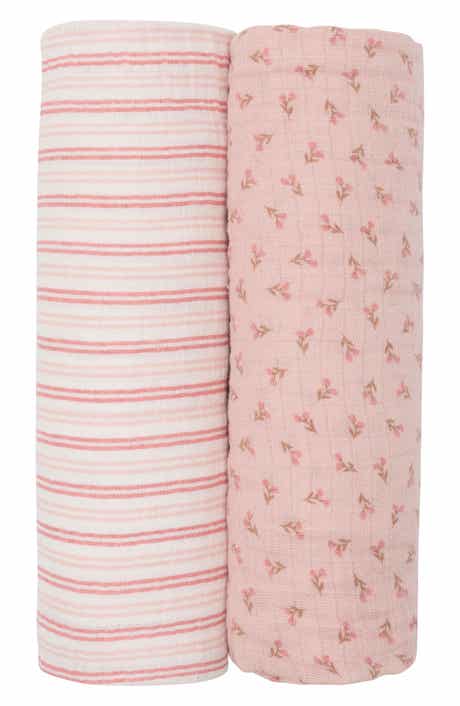2-Pack Bella Ditsy Cotton Muslin Swaddle Blankets