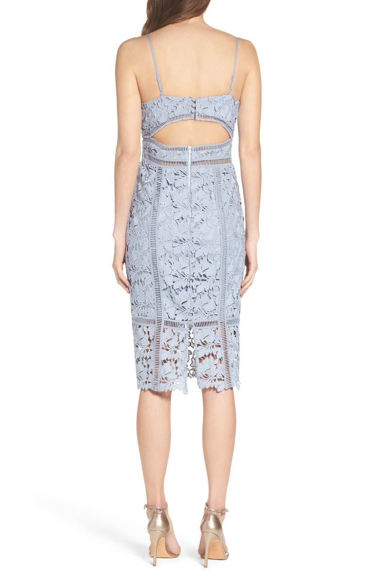 Bardot Botanica Lace Dress, Alternate, color, Dusty Blue